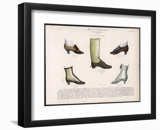 Selection of Victorian Shoes and Boots for Men and Women-La Moniteur-Framed Art Print