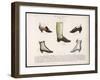 Selection of Victorian Shoes and Boots for Men and Women-La Moniteur-Framed Art Print