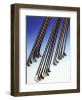 Selection of walking sticks shaped like golf clubs, 1900-1925-Unknown-Framed Giclee Print