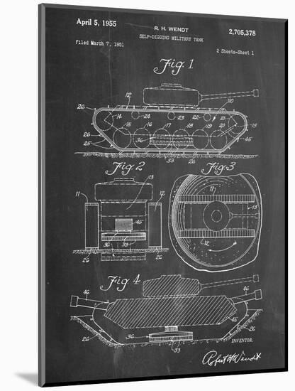 Self Digging Military Tank Patent-null-Mounted Art Print