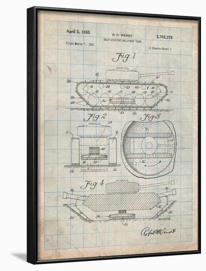 Self Digging Military Tank Patent-Cole Borders-Framed Art Print