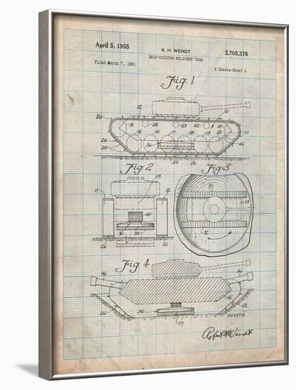 Self Digging Military Tank Patent-Cole Borders-Framed Art Print