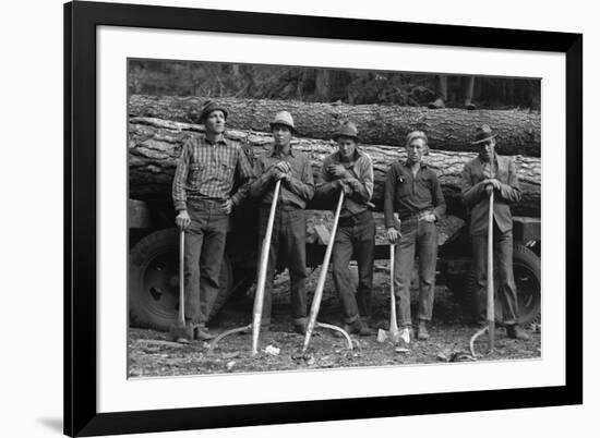 Self-Help Sawmill Workers-Dorothea Lange-Framed Premium Giclee Print