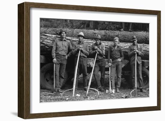 Self-Help Sawmill Workers-Dorothea Lange-Framed Art Print