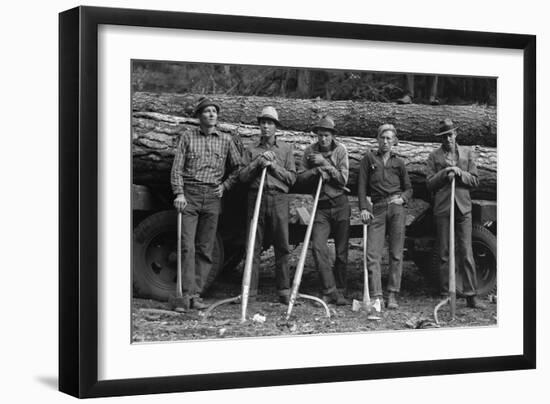 Self-Help Sawmill Workers-Dorothea Lange-Framed Art Print