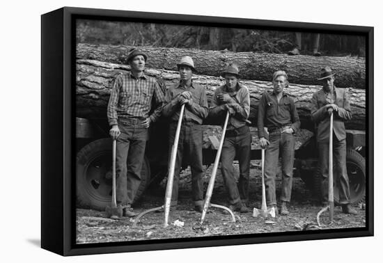 Self-Help Sawmill Workers-Dorothea Lange-Framed Stretched Canvas