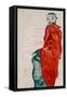 Self Portait as a Prisoner Ich Liebe Gegensaetze (I Love Antitheses)-Egon Schiele-Framed Stretched Canvas