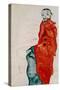 Self Portait as a Prisoner Ich Liebe Gegensaetze (I Love Antitheses)-Egon Schiele-Stretched Canvas