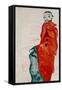 Self Portait as a Prisoner Ich Liebe Gegensaetze (I Love Antitheses)-Egon Schiele-Framed Stretched Canvas