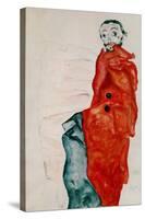 Self Portait as a Prisoner Ich Liebe Gegensaetze (I Love Antitheses)-Egon Schiele-Stretched Canvas