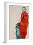 Self Portait as a Prisoner Ich Liebe Gegensaetze (I Love Antitheses)-Egon Schiele-Framed Giclee Print