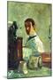 Self Portrai Looking in a Mirror-Henri de Toulouse-Lautrec-Mounted Art Print