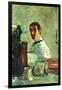 Self Portrai Looking in a Mirror-Henri de Toulouse-Lautrec-Framed Art Print