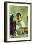 Self Portrai Looking In a Mirror-Henri de Toulouse-Lautrec-Framed Art Print