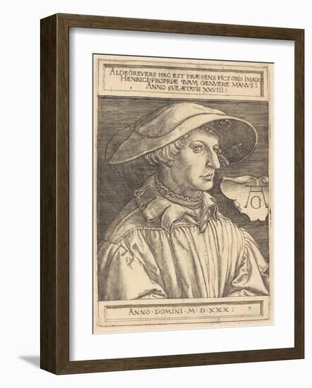 Self-Portrait, 1530-Heinrich Aldegrever-Framed Giclee Print