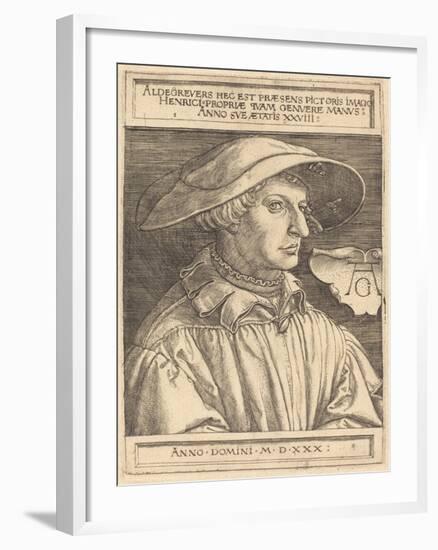 Self-Portrait, 1530-Heinrich Aldegrever-Framed Giclee Print