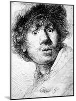 Self Portrait, 1630 (Etching)-Rembrandt van Rijn-Mounted Giclee Print