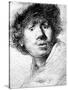 Self Portrait, 1630 (Etching)-Rembrandt van Rijn-Stretched Canvas