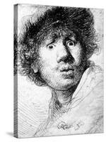 Self Portrait, 1630 (Etching)-Rembrandt van Rijn-Stretched Canvas