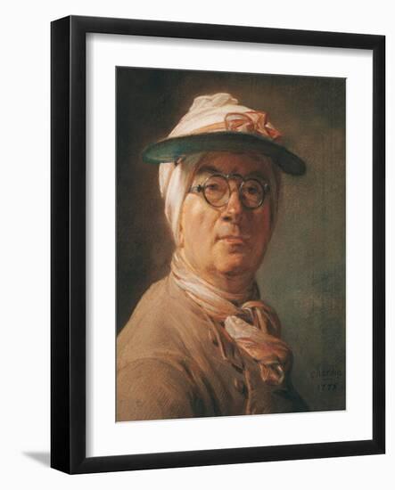 Self Portrait, 1775-Jean-Baptiste Simeon Chardin-Framed Giclee Print