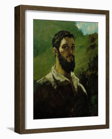 Self-Portrait, 1850-1853-Gustave Courbet-Framed Giclee Print