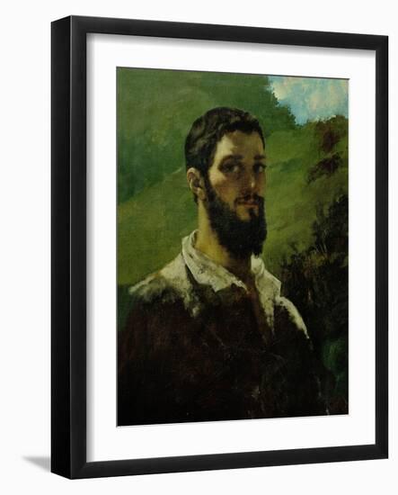 Self-Portrait, 1850-1853-Gustave Courbet-Framed Giclee Print