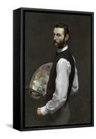 Self portrait, 1865-66-Jean Frederic Bazille-Framed Stretched Canvas
