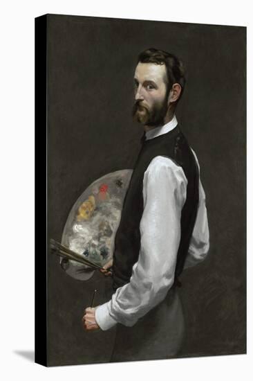 Self portrait, 1865-66-Jean Frederic Bazille-Stretched Canvas