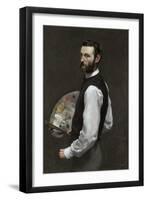 Self portrait, 1865-66-Jean Frederic Bazille-Framed Giclee Print