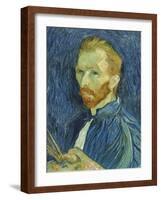 Self Portrait, 1889 - With Paint Palette-Vincent Van Gogh-Framed Giclee Print