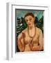 Self portrait 1906, Semi-nude with amber necklace-Paula Modersohn-Becker-Framed Giclee Print