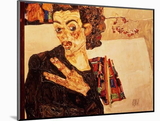 Self Portrait, 1911-Egon Schiele-Mounted Premium Giclee Print