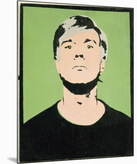 Self-Portrait, 1964 (on green)-Andy Warhol-Mounted Giclee Print