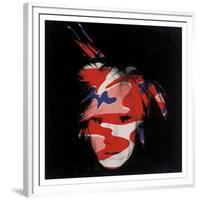 Self-Portrait, 1986 (red, white and blue camo)-Andy Warhol-Framed Art Print