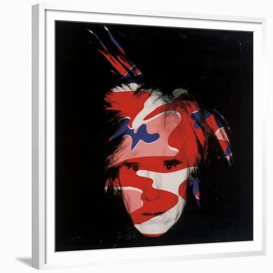 Self-Portrait, 1986 (red, white and blue camo)-Andy Warhol-Framed Art Print