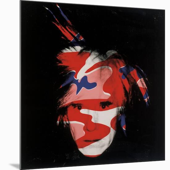 Self-Portrait, 1986 (red, white and blue camo)-Andy Warhol-Mounted Art Print