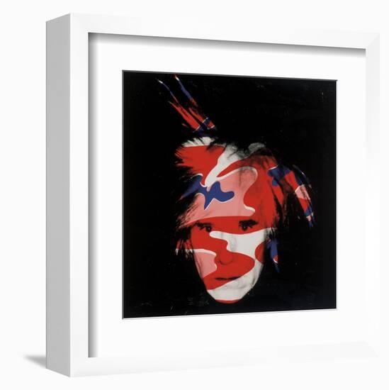 Self-Portrait, 1986 (red, white and blue camo)-Andy Warhol-Framed Art Print