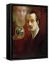 Self Portrait and Muse, 1911-Khalil Gibran-Framed Stretched Canvas