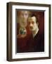 Self Portrait and Muse, 1911-Khalil Gibran-Framed Giclee Print