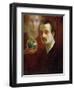 Self Portrait and Muse, 1911-Khalil Gibran-Framed Giclee Print