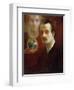 Self Portrait and Muse, 1911-Khalil Gibran-Framed Giclee Print