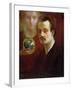 Self Portrait and Muse, 1911-Khalil Gibran-Framed Giclee Print