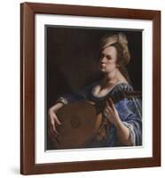 Self-Portrait as a Lute Player, c.1615-18-Artemisia Gentileschi-Framed Premium Giclee Print