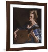 Self-Portrait as a Lute Player, c.1615-18-Artemisia Gentileschi-Framed Premium Giclee Print