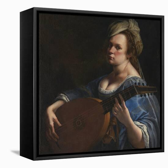 Self-Portrait as a Lute Player-Artemisia Gentileschi-Framed Stretched Canvas
