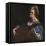 Self-Portrait as a Lute Player-Artemisia Gentileschi-Framed Stretched Canvas