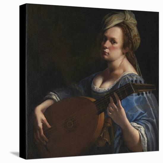 Self-Portrait as a Lute Player-Artemisia Gentileschi-Stretched Canvas