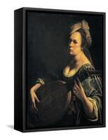 Self-Portrait as a Lute Player-Artemisia Gentileschi-Framed Stretched Canvas