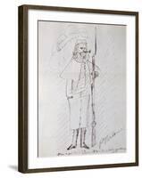 Self Portrait as a Soldier, 1870-71 (Pen and Ink on Paper)-Paul Verlaine-Framed Giclee Print