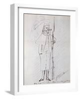 Self Portrait as a Soldier, 1870-71 (Pen and Ink on Paper)-Paul Verlaine-Framed Giclee Print